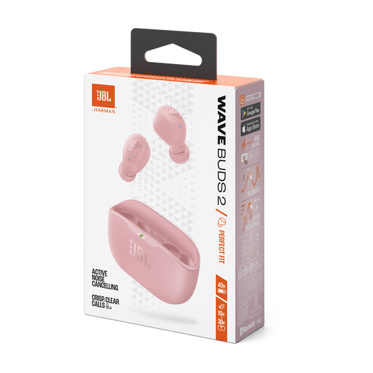 JBL Wave Buds 2 - Pink - True Wireless Noise Cancelling Earbuds - Detailshot 15 image number null